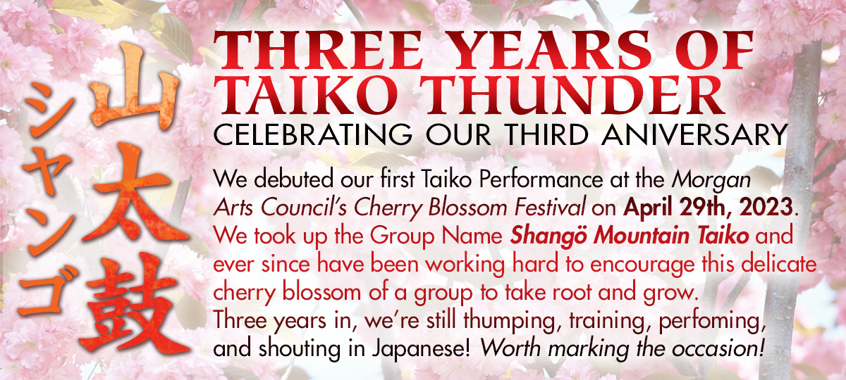 Three Years of Taiko Thunder - 3rd Anniversary Banner